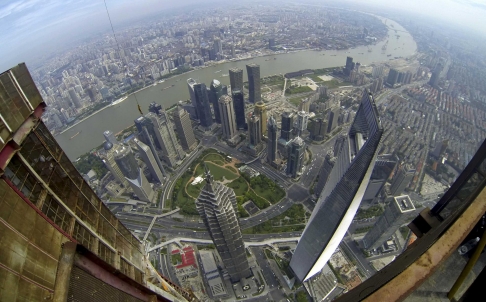 The Pudong financial district, as seen from Shanghai Tower, is set to be transformed by plans for the citys free-trade zone